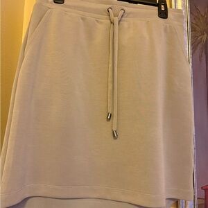Cable & Gauge Beige Mini Skirt with Drawstring